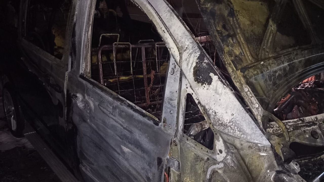 Hatay'da otomobil yangını