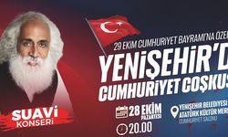 Mersin Yenişehir^de 29 Ekim Cumhuriyet Bayramı’nı Suavi Konseri ile Kutluyor