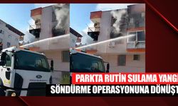 Parkta rutin sulama yangın söndürme operasyonuna dönüştü