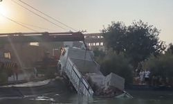 Mersin’de Freni Patlayan Kamyon Sulama Havuzuna Uçtu!