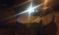 Otomobil, refüje ve bir otomobile çarptı: 2 yaralı