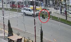 Otomobilin yayaya çarptığı kaza kamerada