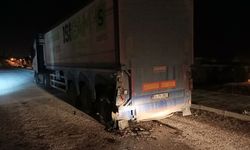 Park halindeki TIR'a çarpan kamyonet sürücüsü yaralandı