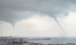 Silifke açıklarında oluşan 2 hortum kamerada