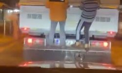 Hatay'da çocukların tehlikeli yolculuğu kamerada