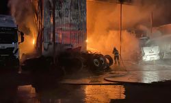 Ağır vasıta servisinde yangın