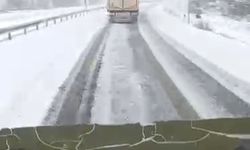 Antalya- Konya yolunda kar yağışı