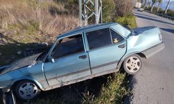 Otomobil şarampole düştü, sürücü yaralandı