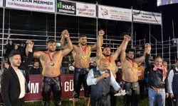 Belediye güreşçisinden üçüncülük