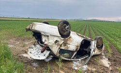 Kontrolden çıkan otomobil takla attı: 4 yaralı