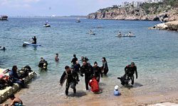 Mermerli Plajı'nda deniz dibi temizliği