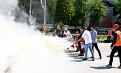 Muratpaşa'da yangın tatbikatı