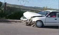 Osmaniye'de iki otomobilin çarpıştığı kaza kamerada