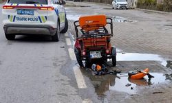 Vinçle çarpışan 3 tekerlekli motosikletin sürücüsü öldü