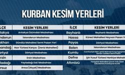 Hatay'da kurban kesim noktaları açıklandı