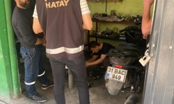 Hatay'da motosiklet tamircilerine denetim