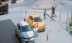 Trafikte tartıştığı taksiciyi takip edip, bıçakladı; olay kamerada