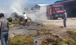 Yangında 2 bin 500 balya saman yandı