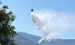 Zirai alan yangını helikopter desteğiyle söndürüldü