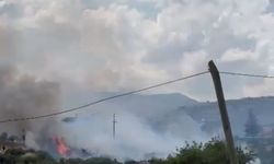 Anız tarlasındaki yangın, yerleşim yerlerine sıçramadan söndürüldü