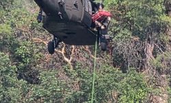 Osmaniye'de kanyonda düşen kişi, askeri helikopterle kurtarıldı