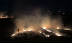 Osmaniye'de hasat edilen mısır tarlasında anız yangını