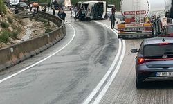 Isparta- Antalya kara yolunda yolcu otobüsü devrildi; 1 ölü, 8 yaralı (2)