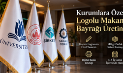 Kurumlara Özel Logolu Makam Bayrağı Üretimi