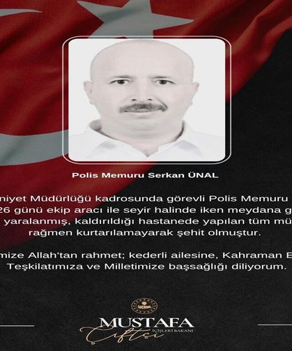 Mersin'de geçirdiği kazada şehit olan polis memuru için tören düzenlendi