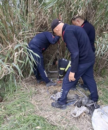 Hatay'da 4 metre derinliğinde kuyuya düşen köpeği itfaiye kurtardı