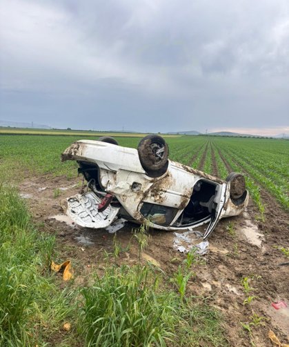 Kontrolden çıkan otomobil takla attı: 4 yaralı