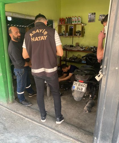 Hatay'da motosiklet tamircilerine denetim