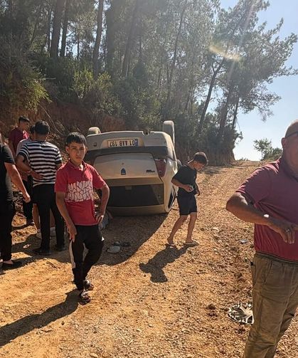 Takla atan otomobilde 6 kişi yaralandı