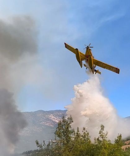 Kozan'da 2 ayrı noktada orman yangını; yerleşim yerleri tedbir amaçlı boşaltıldı (2)