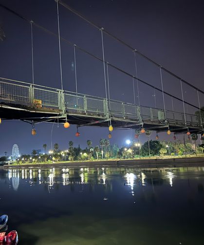 Seyhan Nehri üzerindeki asma yaya köprüsünde yangın