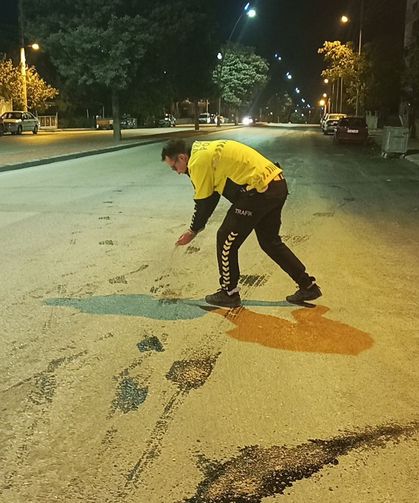 Kazaya karışan motosiklet inşaat bahçesinde bulundu