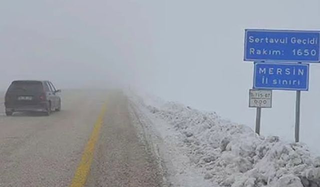 Konya-Karaman-Mersin Mut Yolunda Sertavul Geçidi Kar Yağışı Nedeniyle Kapalı