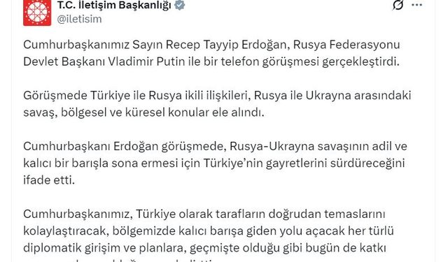 Cumhurbaşkanı Erdoğan, Putin ile görüştü