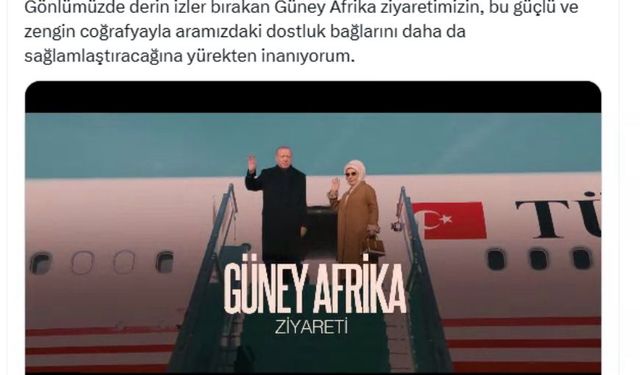 Emine Erdoğan'dan Güney Afrika ziyaretine ilişkin paylaşım / Video eklendi