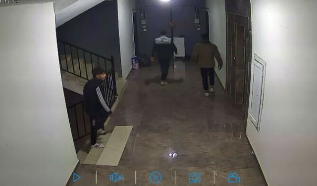Apartmandan ayakkabı hırsızlığı kamerada