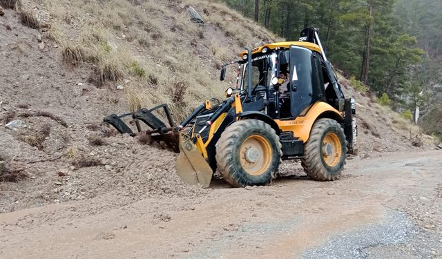 Alanya yollarında kış mesaisi