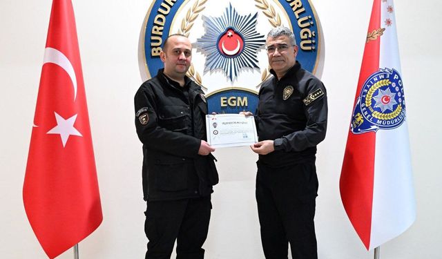 Güvenlik görevlisine teşekkür belgesi