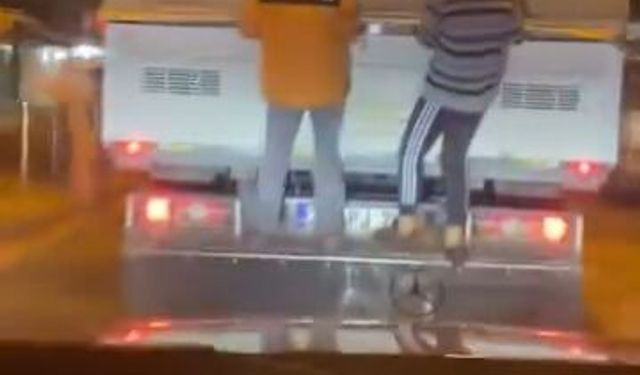 Hatay'da çocukların tehlikeli yolculuğu kamerada