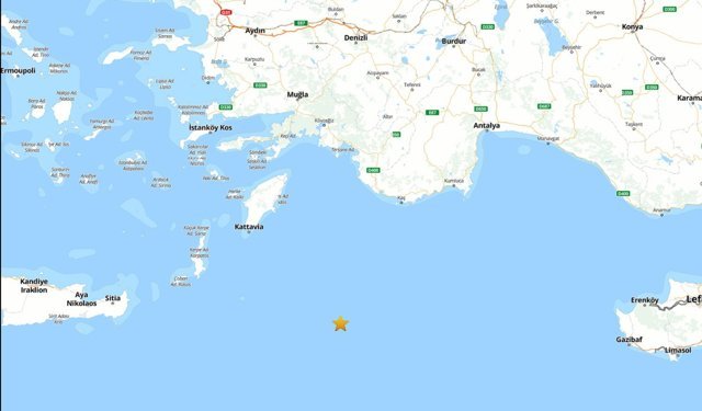 Akdeniz'de 4.5 büyüklüğünde deprem