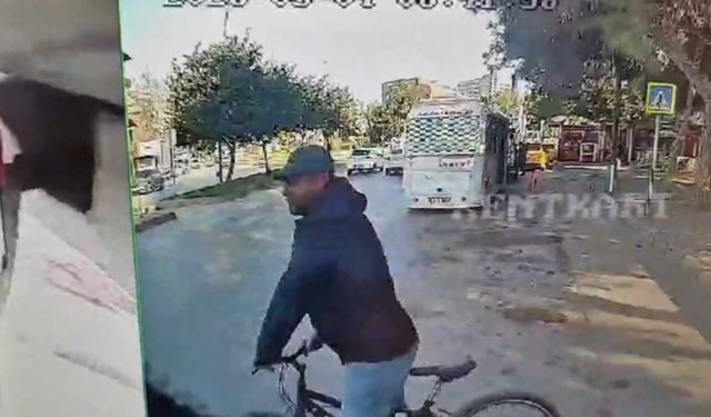 Bisikletle gelip, yolcu minibüsündeki 4 bin TL'yi çaldı