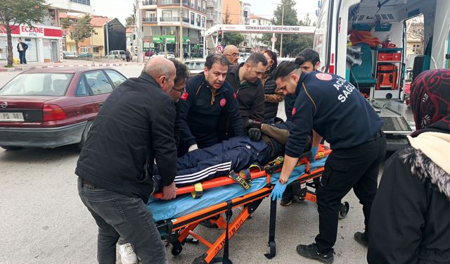 Motosiklet sürücüsü kazada yaralandı