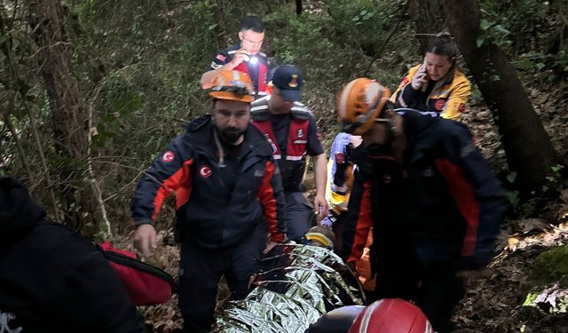 Uçurumdan düşen kazazedeyi ekipler kurtardı