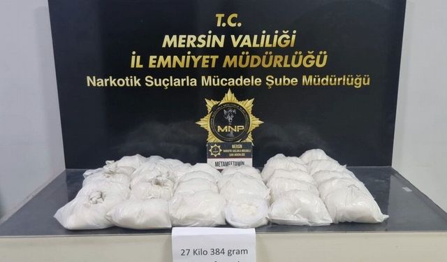 Mersin'de bir depoda 27 kilo uyuşturucu ele geçirildi; 2 tutuklama