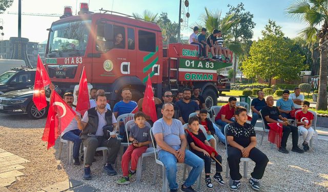 Osmaniye'de dev ekranlarda milli heyecanı