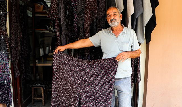 44 yıllık terzi, Adana'nın yöresel kıyafeti 'şalvar' kültürünü yaşatıyor